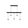 "Moderne Hanglamp met Vijf Glas Lichthouders en Zwart Frame"