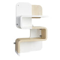 **Moderne Wandplank met Curved Design in Wit en Hout**