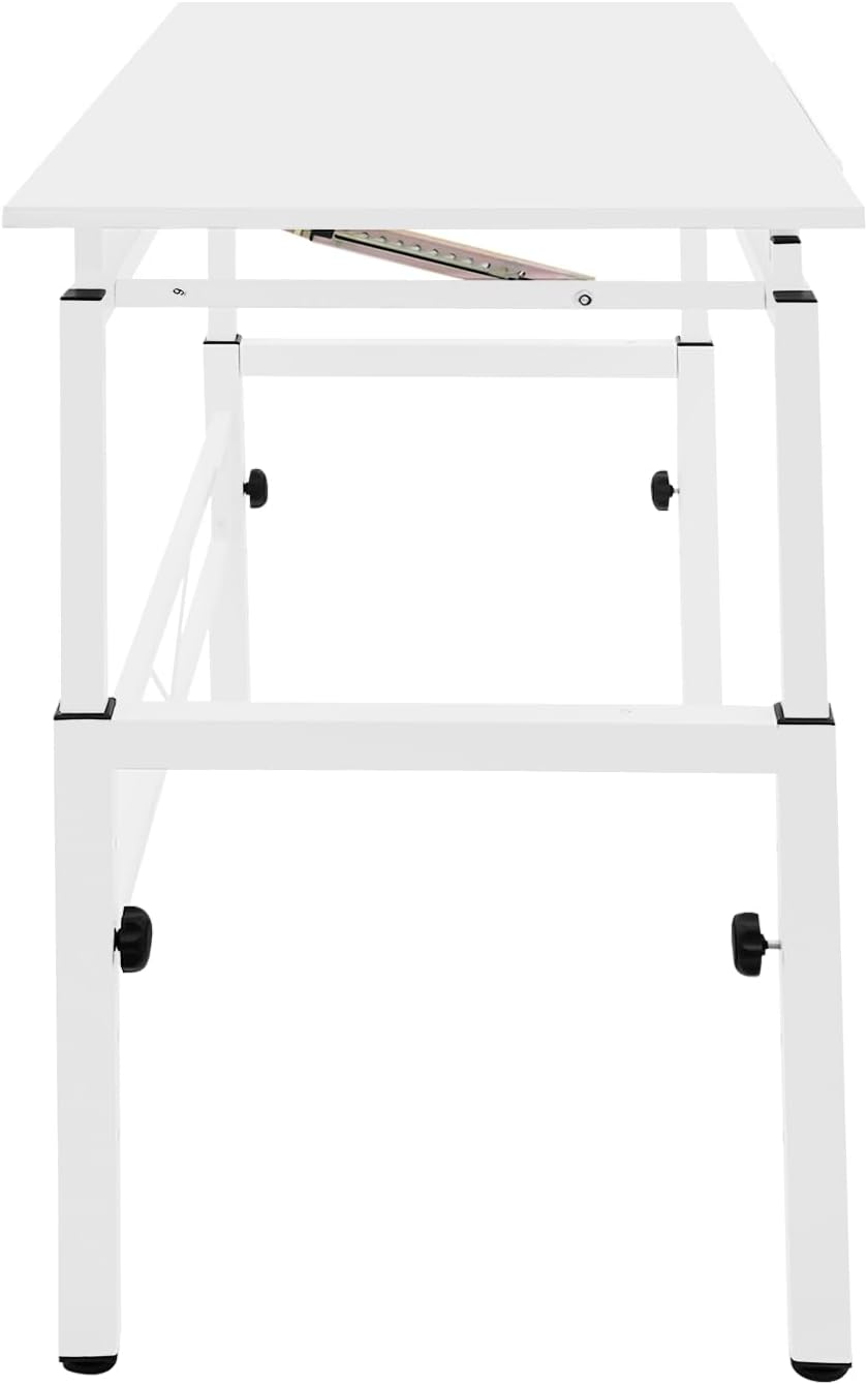 YIYIBYUS 0-30 Â° Tiltable Tabletop Drawing Desk, Floorstanding Drawing Table White Art Desk Artist Drafting Table Office Table Architectural Drawing Desk Computer Desk Craft Desk Hobby Table