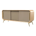 Moderne Dressoir met Gladde Deuren en Houten Accent