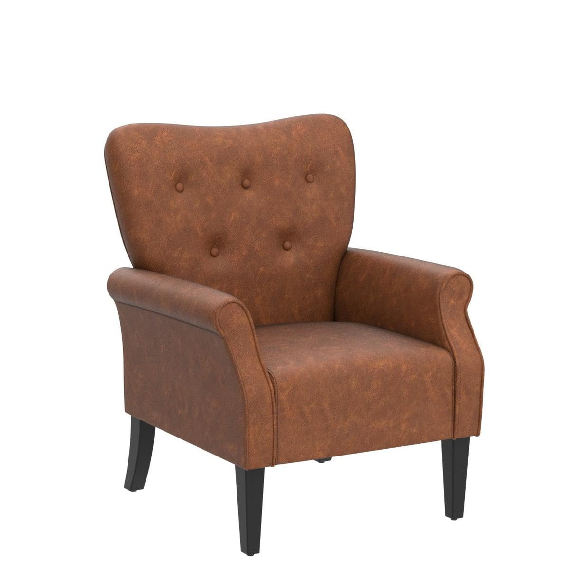 Yaheetech High Back Accent Chair Set of 2 with Rolled Arms, Navy Blue