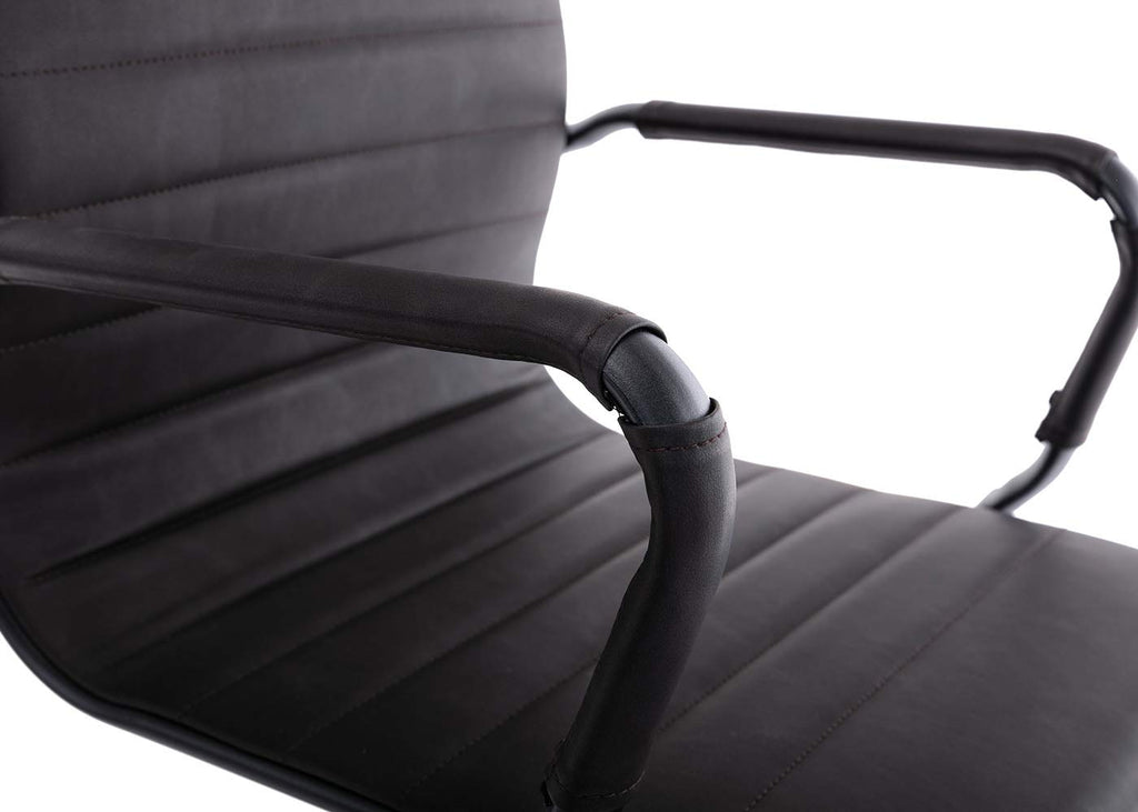 Reception Chairs Leather Conference Guest Chair Heavy Duty Back Support Office Chair, Set of 2 (Navy)