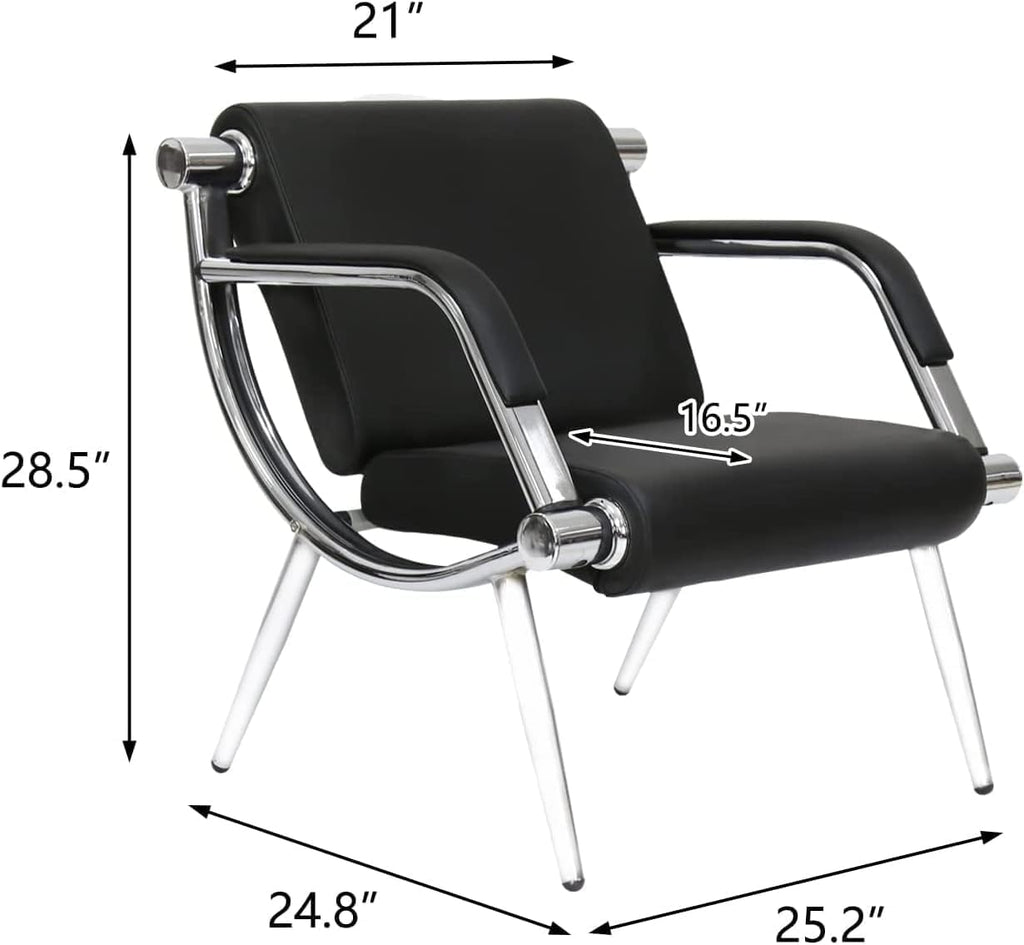 Kinfant Waiting Room Chair- Office Reception Furniture with Armrest and PU Leather Cushion, Office Guest Chair for Waiting Room Airport Hospital Bank Lobby, Black (1 Seat*2+2 Seat)