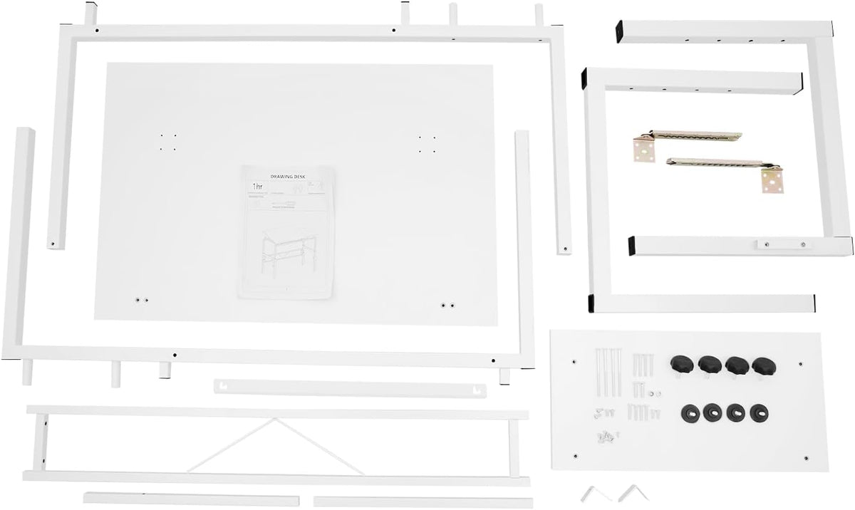 YIYIBYUS 0-30 Â° Tiltable Tabletop Drawing Desk, Floorstanding Drawing Table White Art Desk Artist Drafting Table Office Table Architectural Drawing Desk Computer Desk Craft Desk Hobby Table