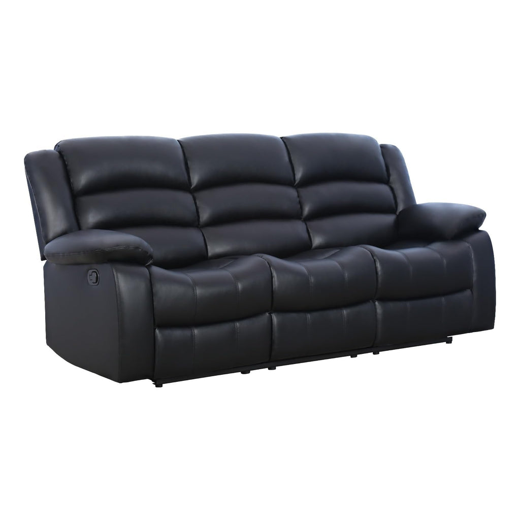 EBELLO Manual Faux Leather Reclining Couch Set for Living Room, Include 1 Recliner Chair, 1 Loveseat Sofa, Recliner Sofa Furniture Set for Home and Office, Black