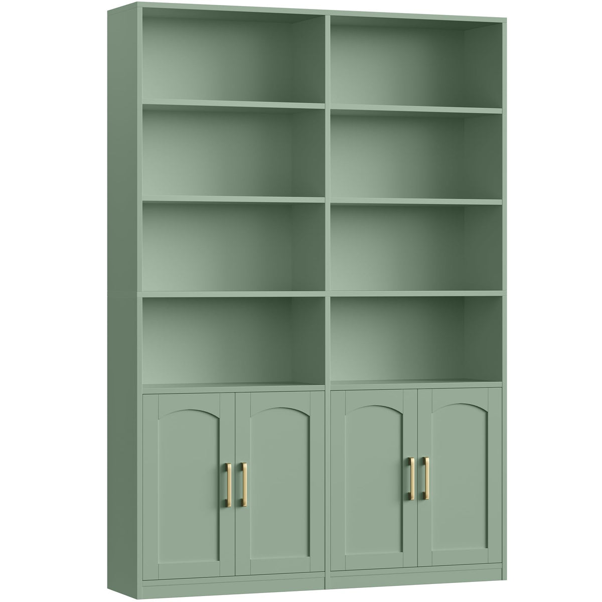 FACBOTALL Bookshelf and Bookcase with Doors, Double Wide Large Bookshelves