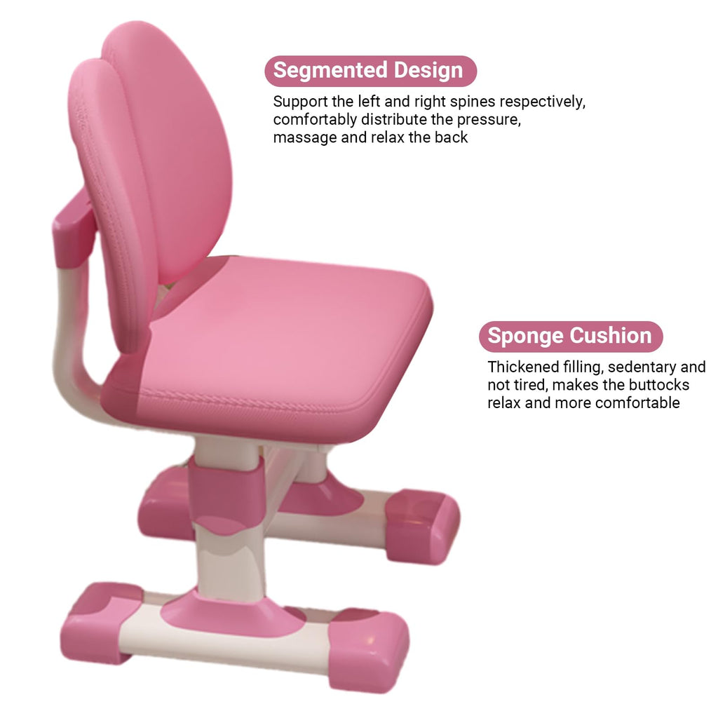 Kids Study Desk and Chair Set for 3-18 Years, Adjustable Height