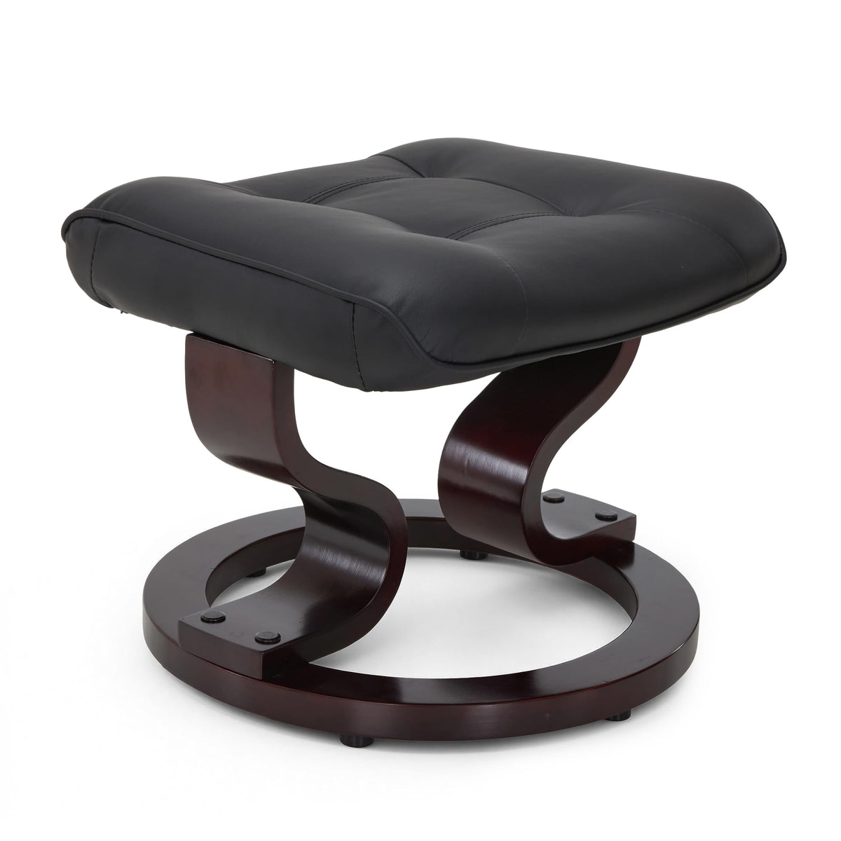 MCombo Manual Swivel Recliner with Ottoman, Faux Leather 9019