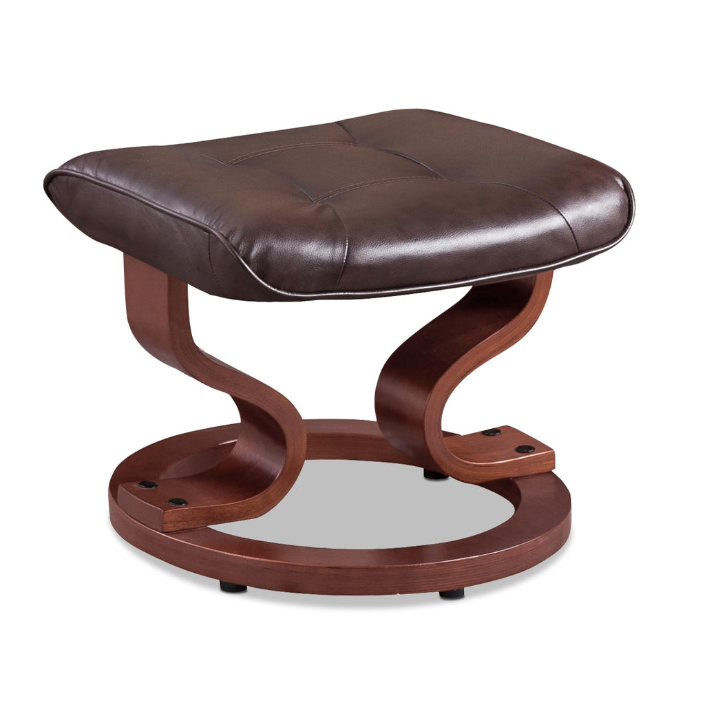 MCombo Manual Swivel Recliner with Ottoman, Faux Leather 9019