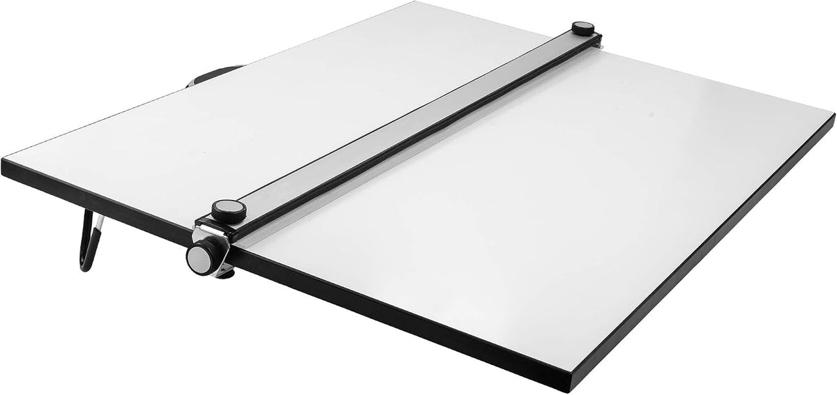 Pacific Arc Table Top Drawing Board with Parallel Bar, White, 24 inches by 36 inches