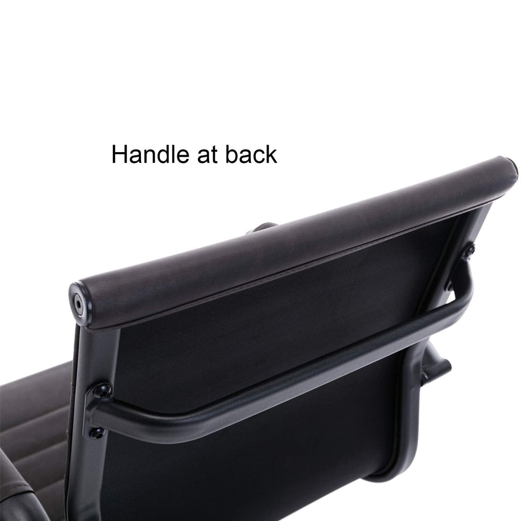 Reception Chairs Leather Conference Guest Chair Heavy Duty Back Support Office Chair, Set of 2 (Navy)
