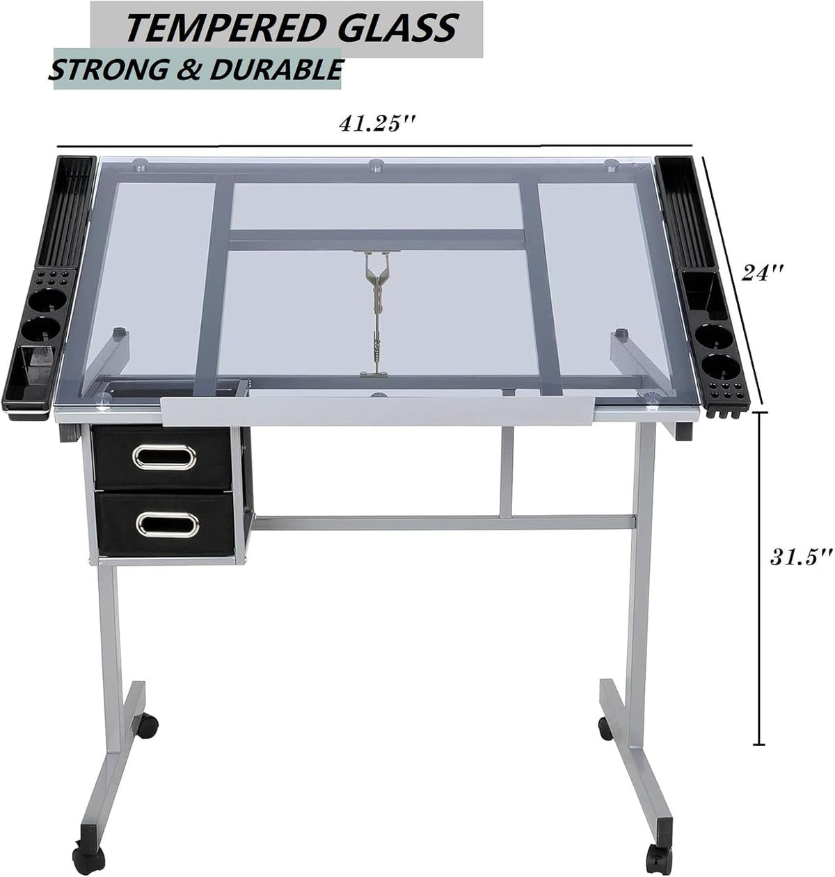 ZENY Glass Drafting Table for Artists
