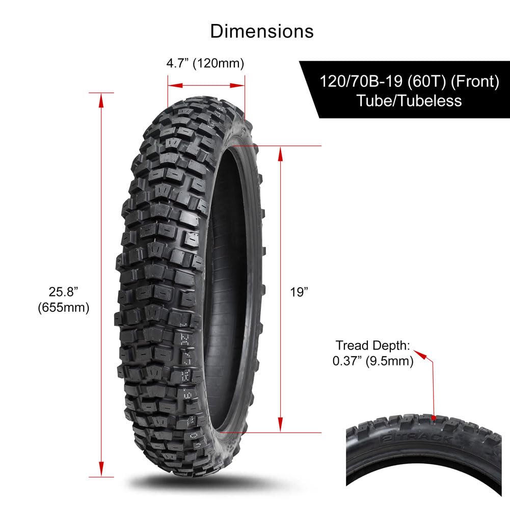 Tusk 2Track Adventure Motorcycle Tire Set â 90/90-21 Front & 130/80-17 Rear â Dual-Sport Off-Road Tires