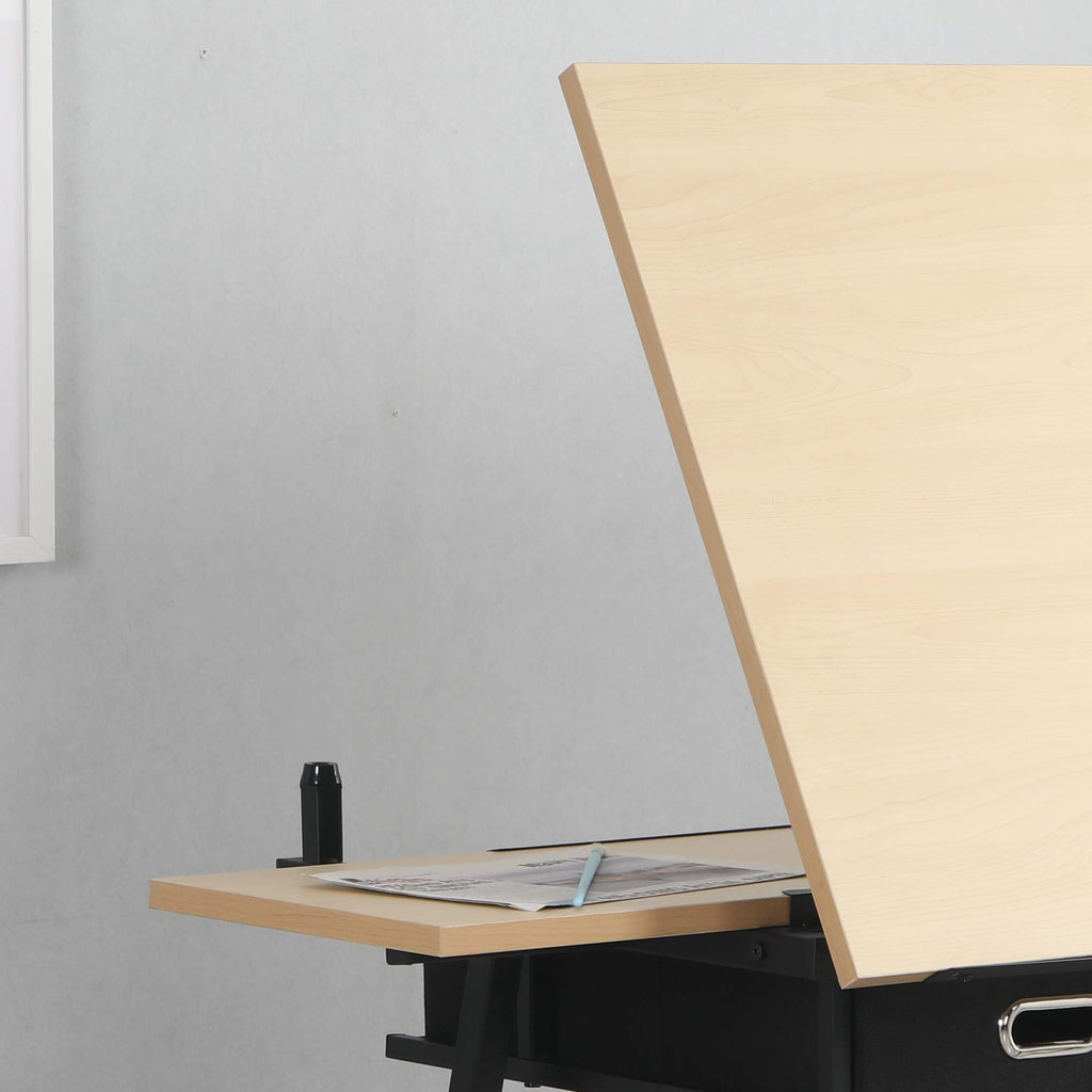 Drafting Table, Drawing Desk for Artists Adults Architect, Art Desk with Stool and 3 Non-Woven Storage Drawers, Height Adjustable Tilted Tabletop, Painting Studio Design Work Station, Rustic Brown