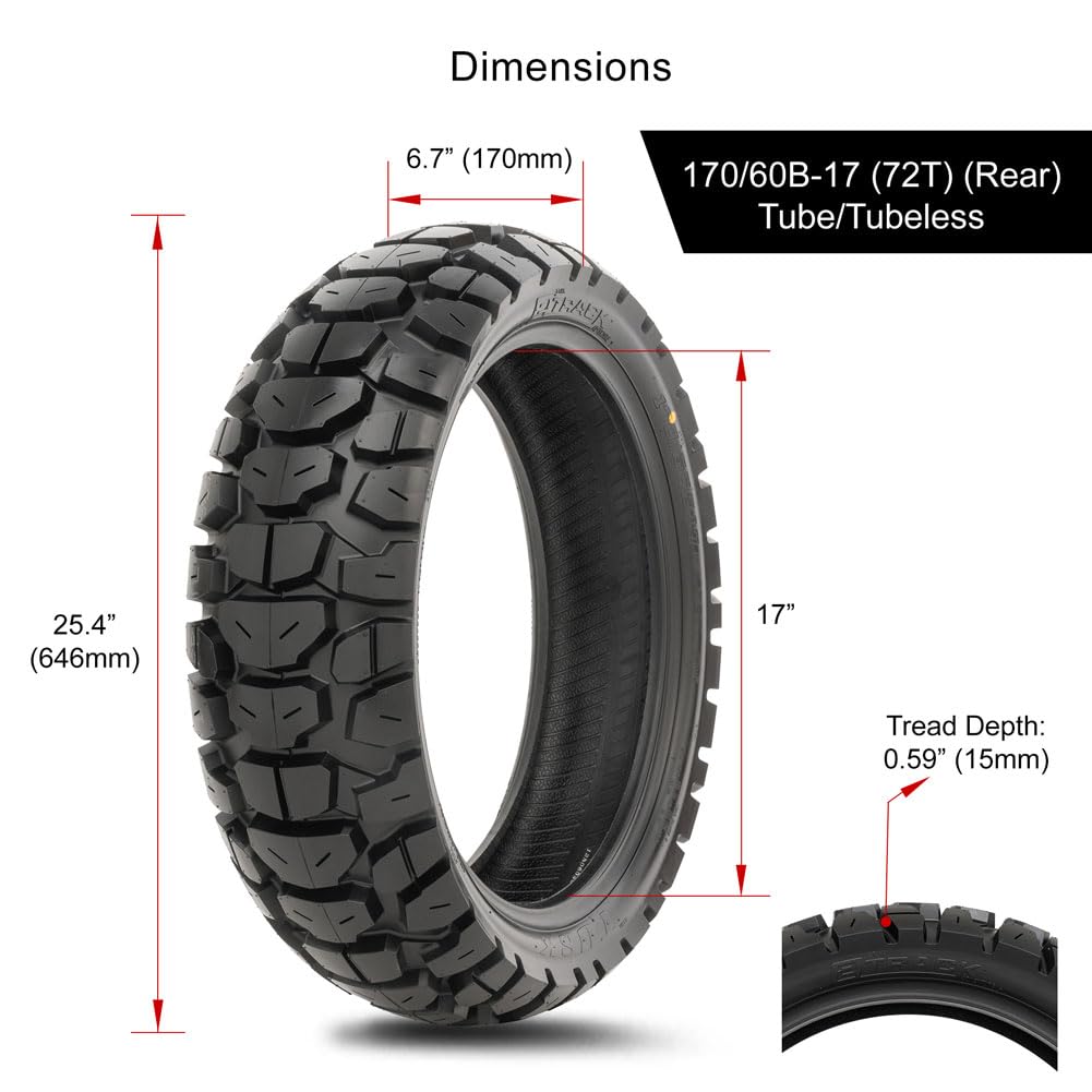 Tusk 2Track Adventure Motorcycle Tire Set â 90/90-21 Front & 130/80-17 Rear â Dual-Sport Off-Road Tires