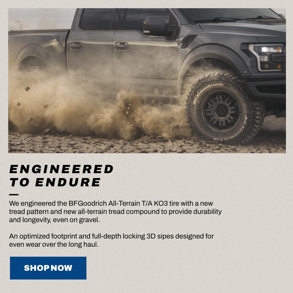 BFGoodrich All-Terrain T/A KO3 Car Tire for Light Trucks, SUVs, and Crossovers, LT265/70R17/E 123/120S
