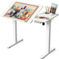 JOY worker Electric Drafting Table, 40Ã20" Height Adjustable White Art Desk