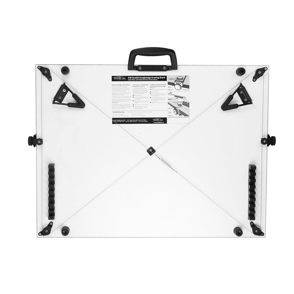 Pacific Arc Table Top Drawing Board with Parallel Bar, White, 24 inches by 36 inches