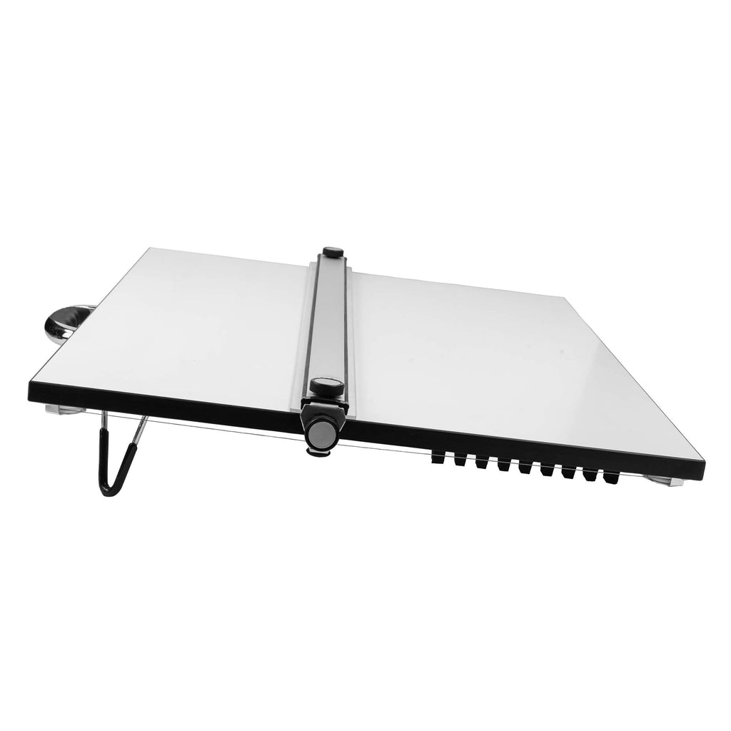 Pacific Arc Table Top Drawing Board with Parallel Bar, White, 24 inches by 36 inches