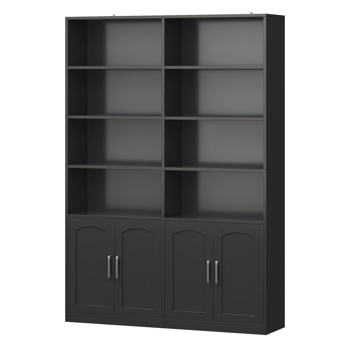 FACBOTALL Bookshelf and Bookcase with Doors, Double Wide Large Bookshelves
