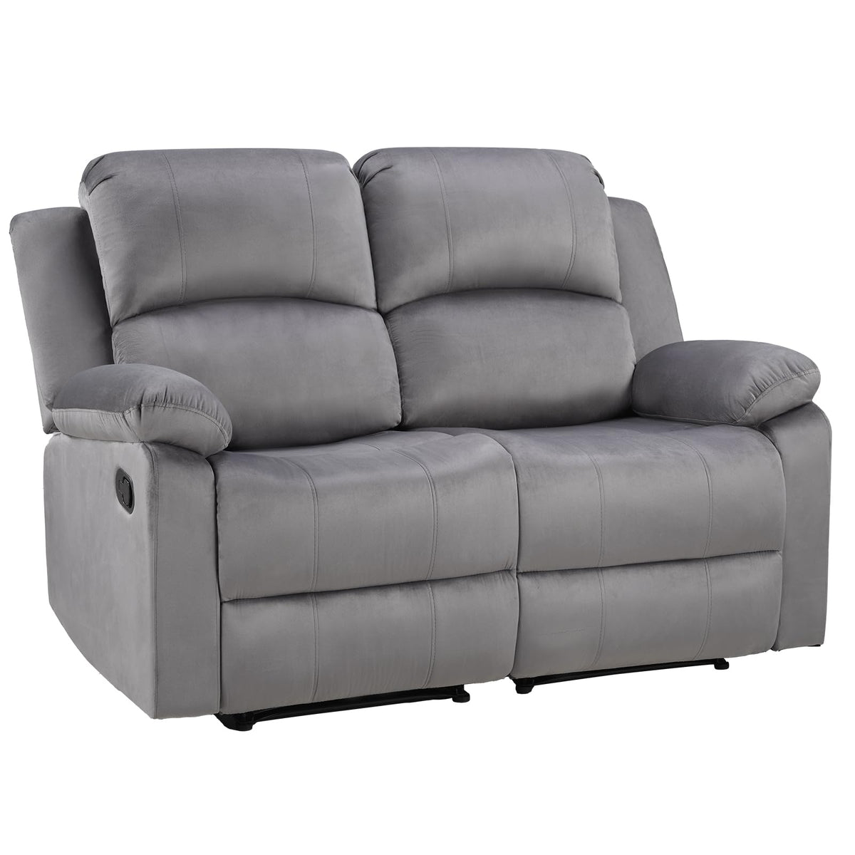 EBELLO Manual Faux Leather Reclining Couch Set for Living Room, Include 1 Recliner Chair, 1 Loveseat Sofa, Recliner Sofa Furniture Set for Home and Office, Black