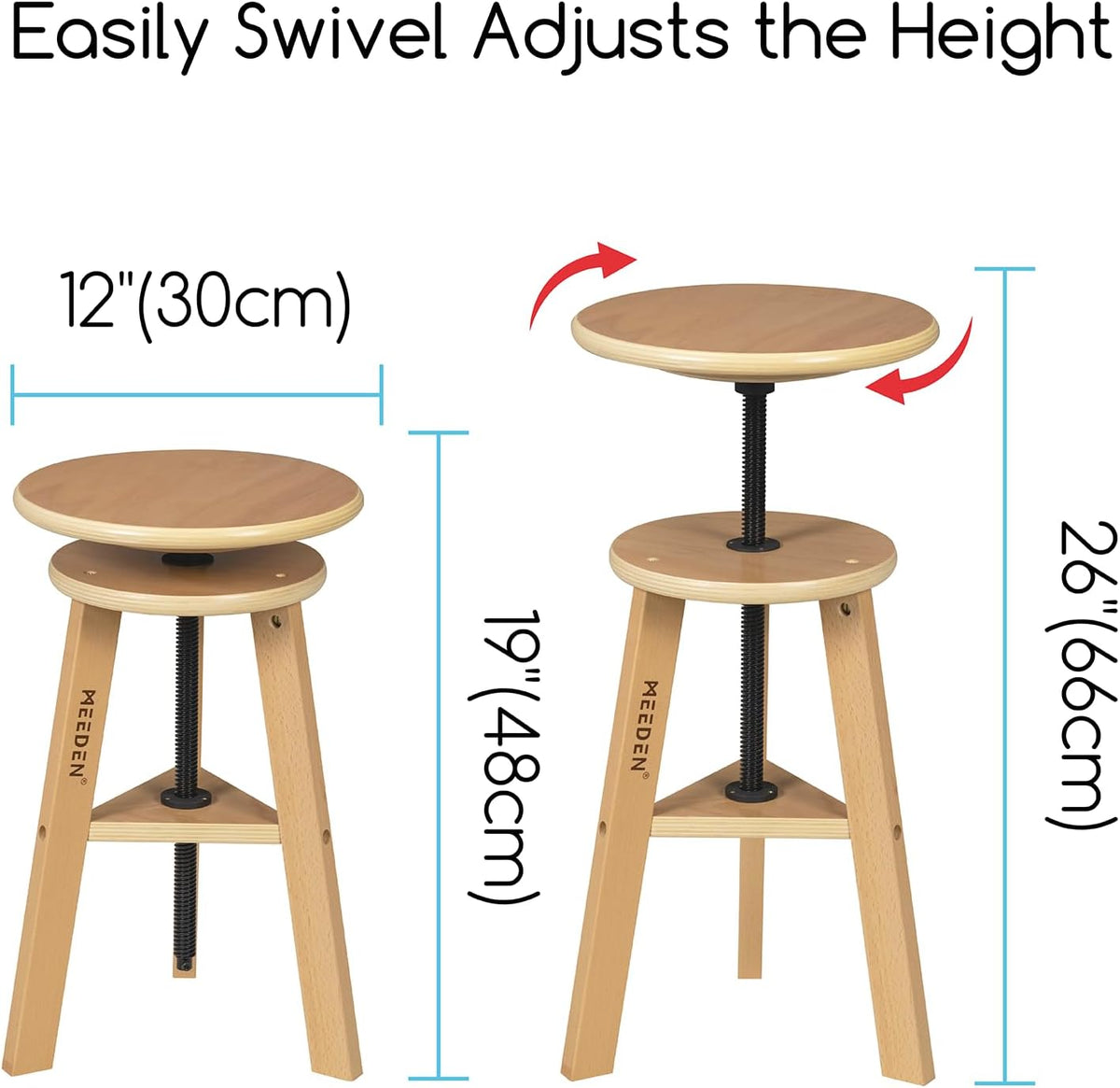 MEEDEN Wood Drafting Table & Stool: 35.5" x 23.5" Art Desk and Stool Set