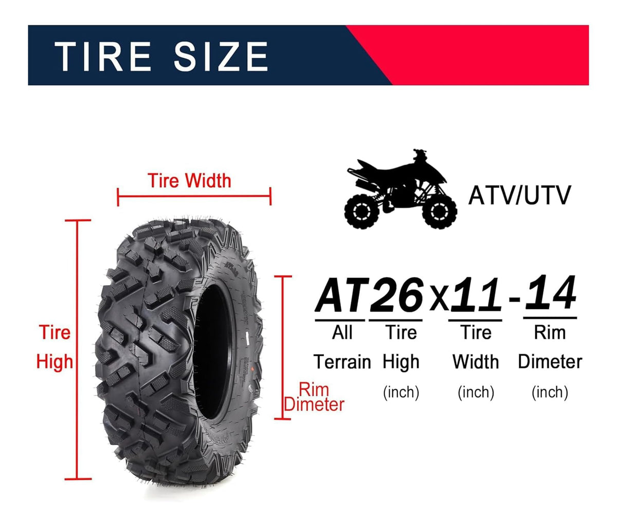 Set of 2-18x9.50-8, 4PR All-Terrain ATV/UTV Tires Tubeless