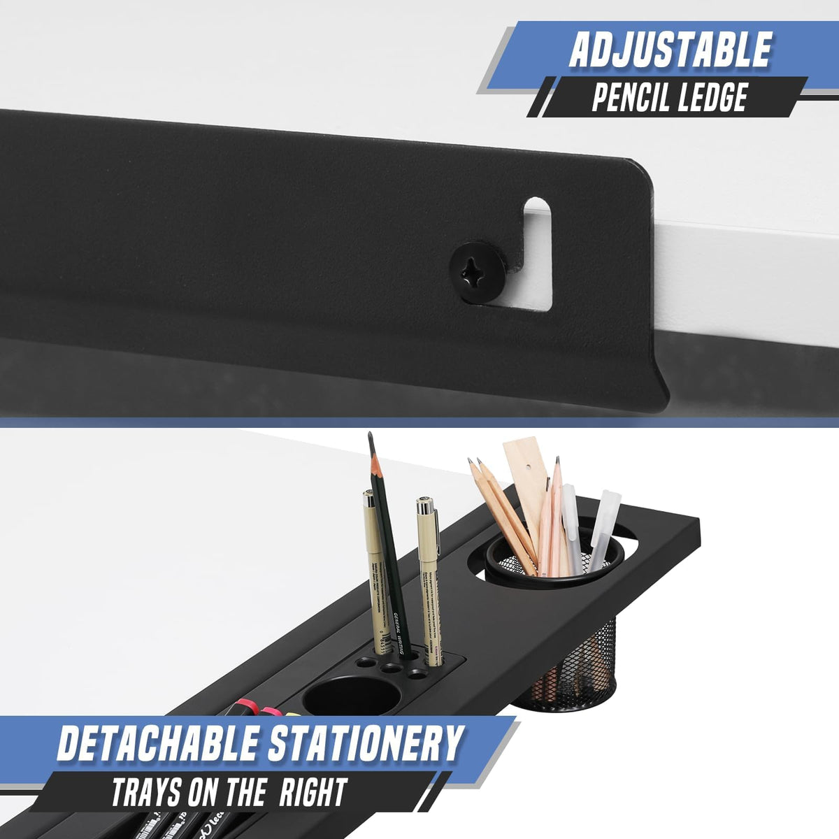 Drafting Table, Clear Glass, Angle Adjustable Top