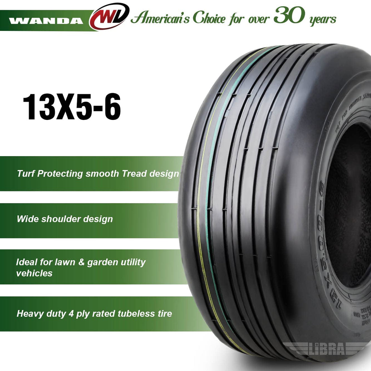 WANDA Set 2 23x10.5-12 Lawn Mower Cart Turf Tires P332 /4 ply - 13049