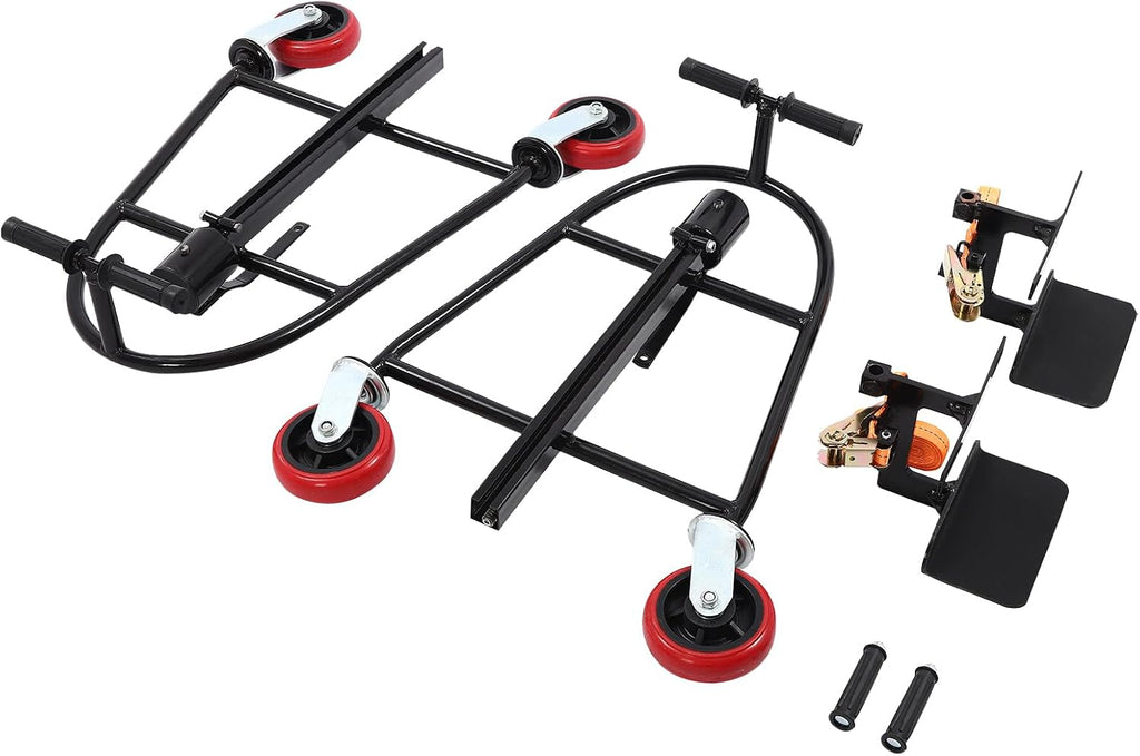 Manual Furniture Mover Set, 1300LBS Heavy Duty Moving Tool with 4 Wheels and 190-Inch Nylon Straps, 11.8 Inch Lift Height Manual Furniture Mover for Home Office Moving and Warehouse Handling (Black)
