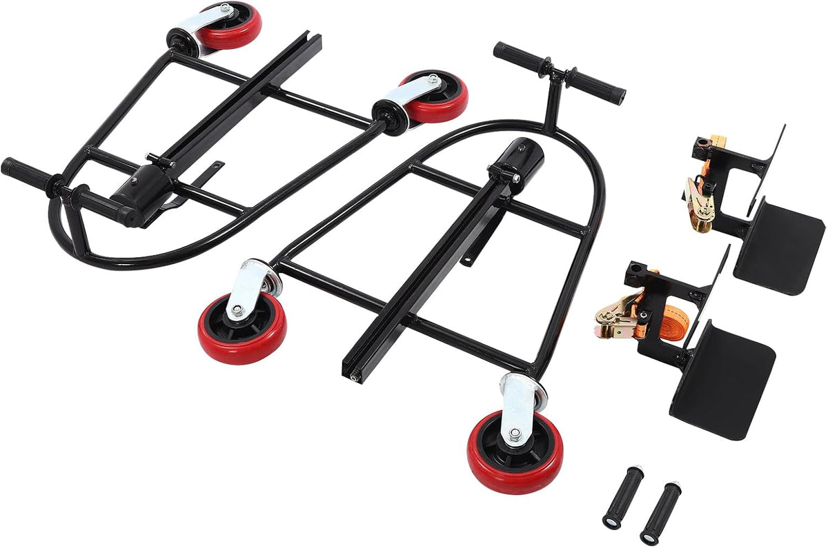 Manual Furniture Mover Set, 1300LBS Heavy Duty Moving Tool with 4 Wheels and 190-Inch Nylon Straps, 11.8 Inch Lift Height Manual Furniture Mover for Home Office Moving and Warehouse Handling (Black)