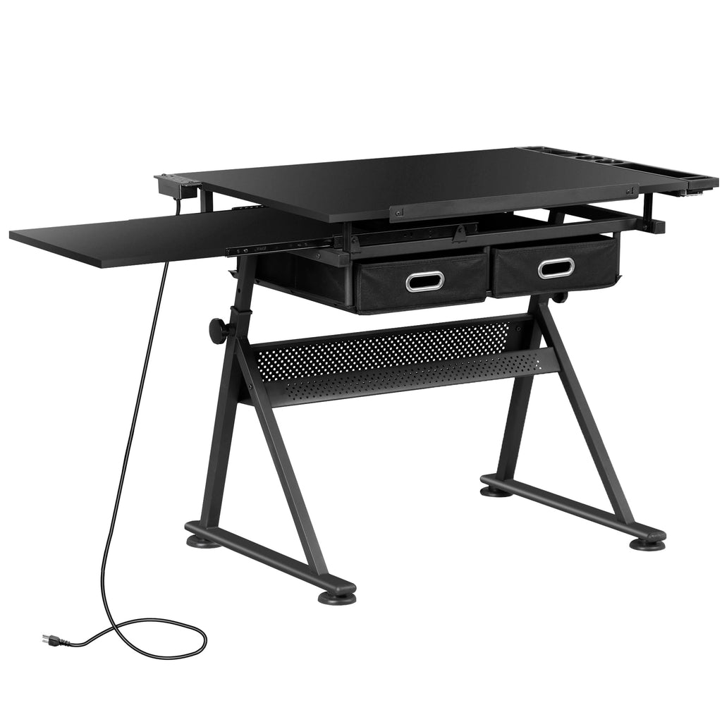 ZENY Adjustable Drafting Table with Stool Tilting Drawing Desk Artist Table