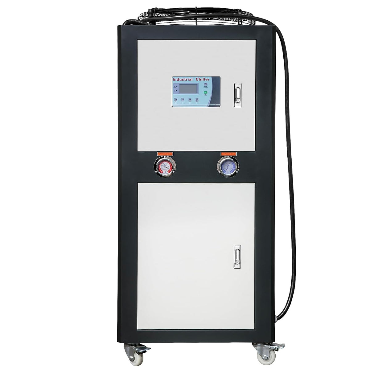 VEVOR Industrial Water Chiller - 60L Capacity, 9.4Hp Air-Cooled Chiller with Finned Condenser, Micro-Computer Control, Stainless Steel Tank