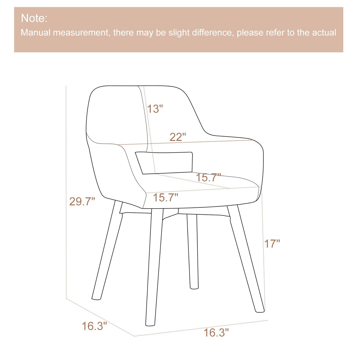 Mid Century Modern Dining Chairs Set of 2 & 4 & 6 Comfy Accent Chair Upholstered Kitchen Dining Living Room Chairs for Bedrooms Waiting Room Home Arm Desk Chair No Wheels (Beige, 2)