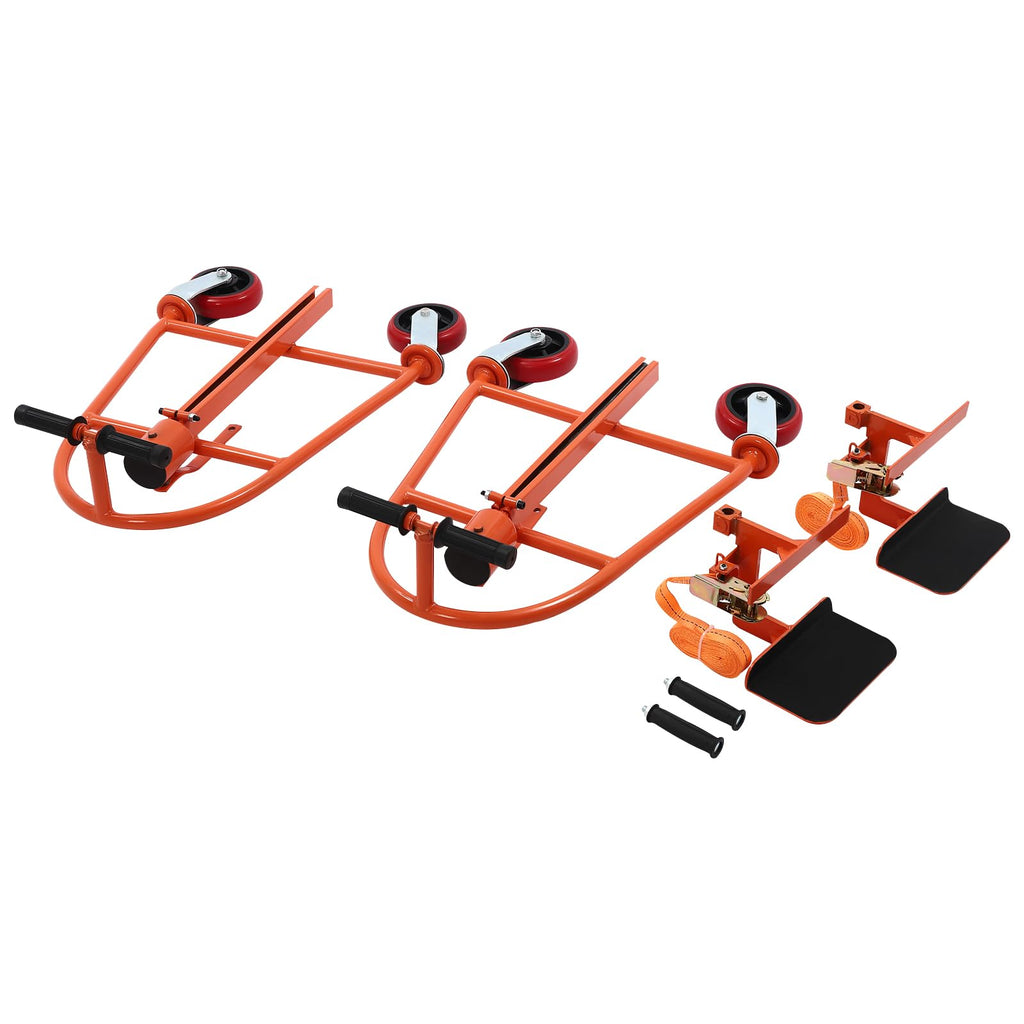 Manual Furniture Mover Set, 1300LBS Heavy Duty Moving Tool with 4 Wheels and 190-Inch Nylon Straps, 11.8 Inch Lift Height Manual Furniture Mover for Home Office Moving and Warehouse Handling (Black)