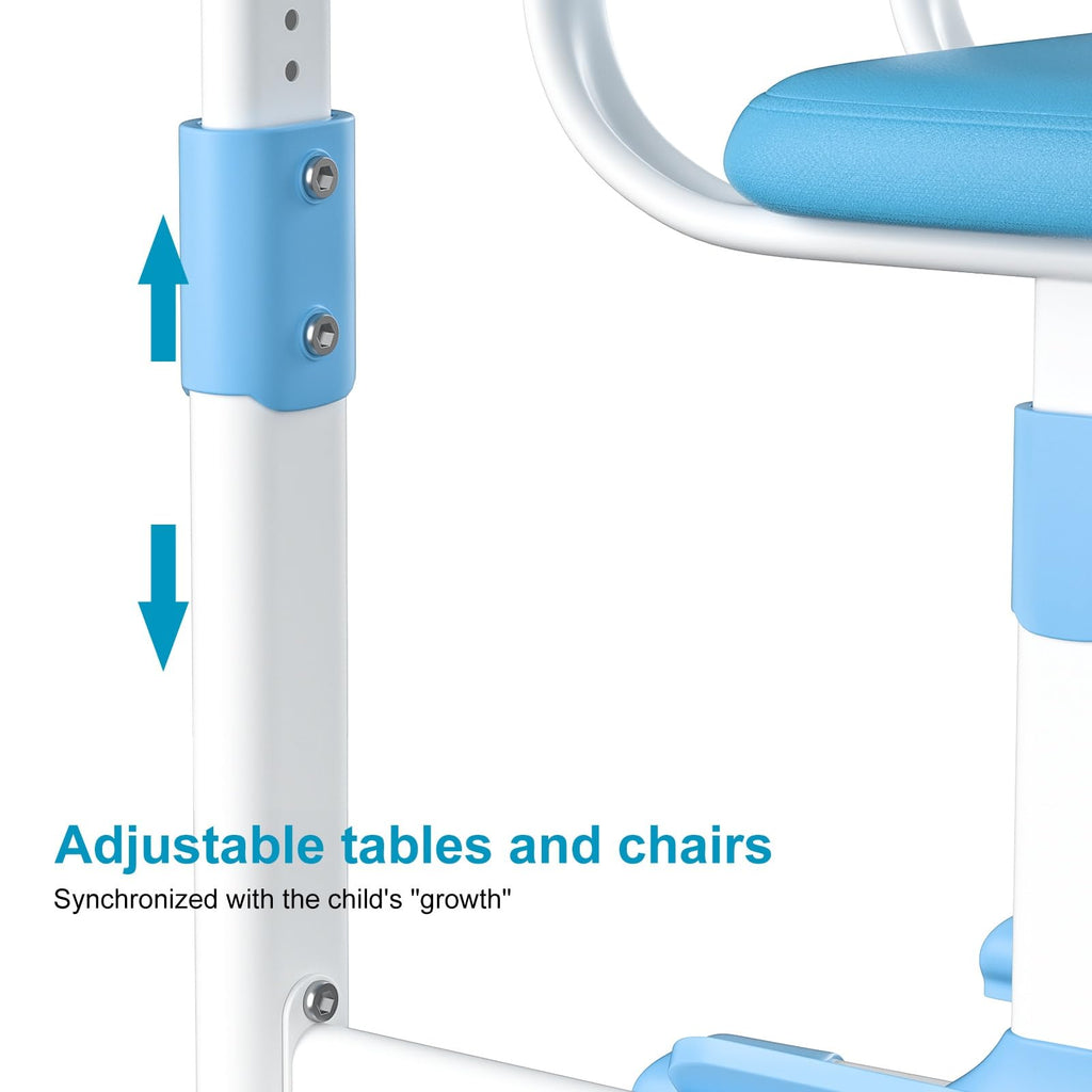 Kids Study Desk and Chair Set for 3-18 Years, Adjustable Height