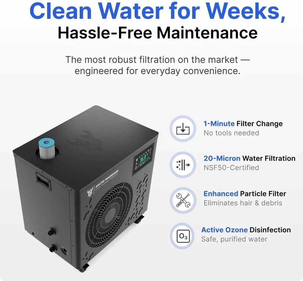 1.5HP Cold Plunge Chiller, WiFi Ice Bath, 12000 BTU/h, Heat & Cool