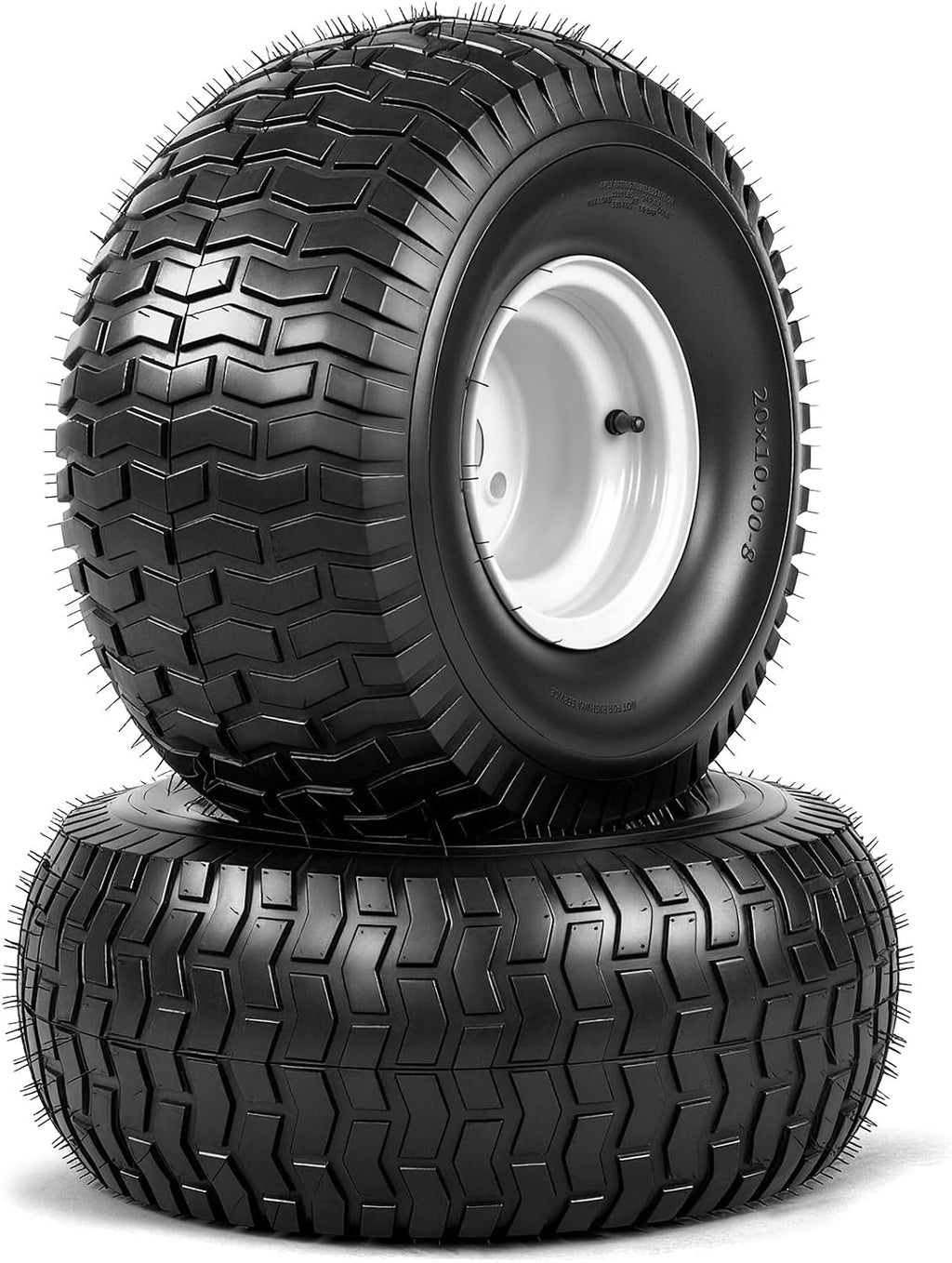 20x10.00-8 Lawn Mower Tires with Rim, 2-Pack