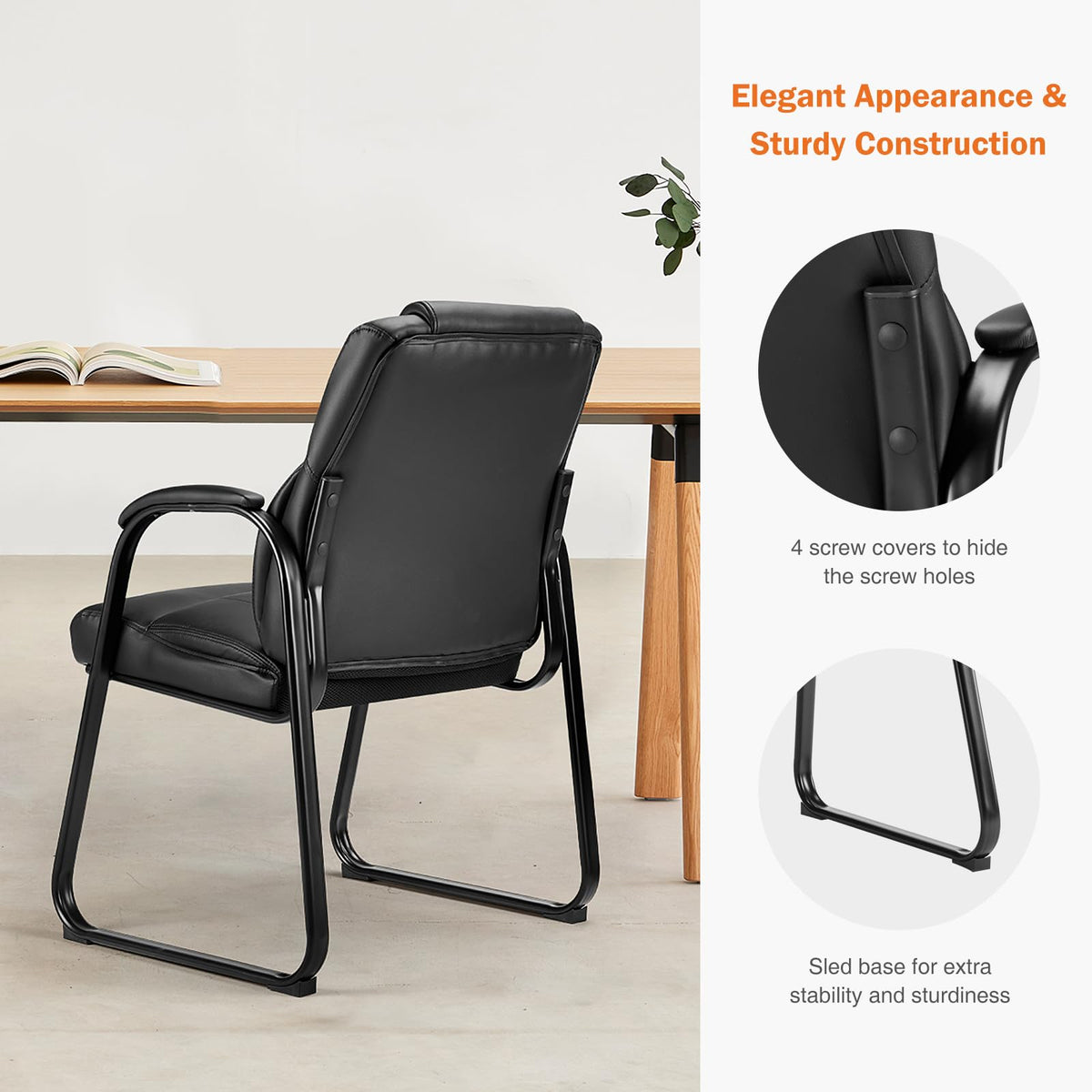 Sweetcrispy Waiting Room Chairs Set of 2, Office Guest Chair for Reception