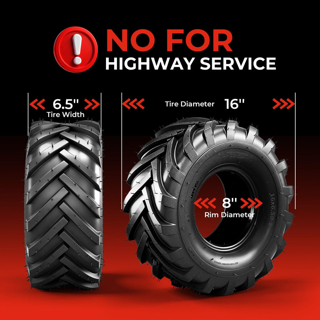 18x8.50-8 Lawn & Garden Mower Tires, Set of 2,4 Ply Tubeless