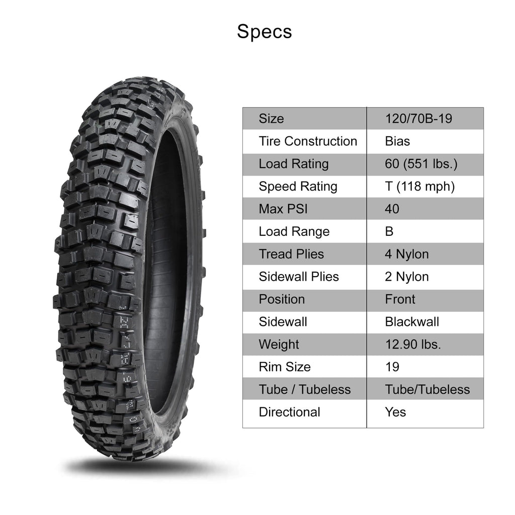 Tusk 2Track Adventure Motorcycle Tire Set â 90/90-21 Front & 130/80-17 Rear â Dual-Sport Off-Road Tires