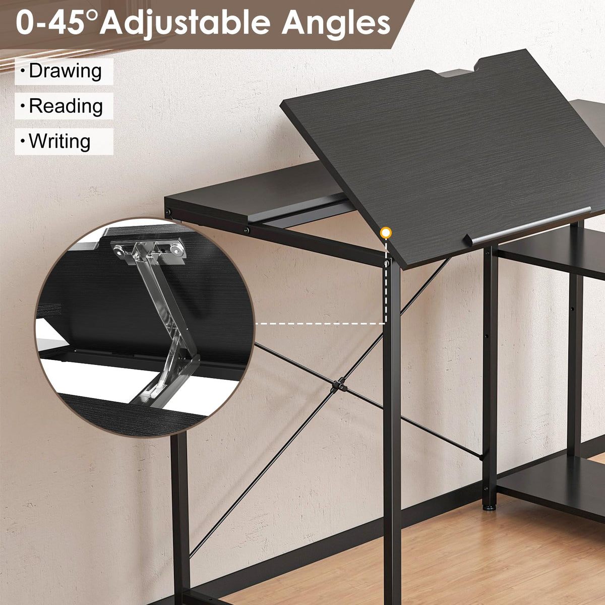 X-cosrack Adjustable Drafting Table with Storage Drawer & Monitor Stand