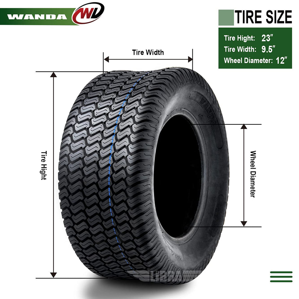 WANDA Set 2 23x10.5-12 Lawn Mower Cart Turf Tires P332 /4 ply - 13049