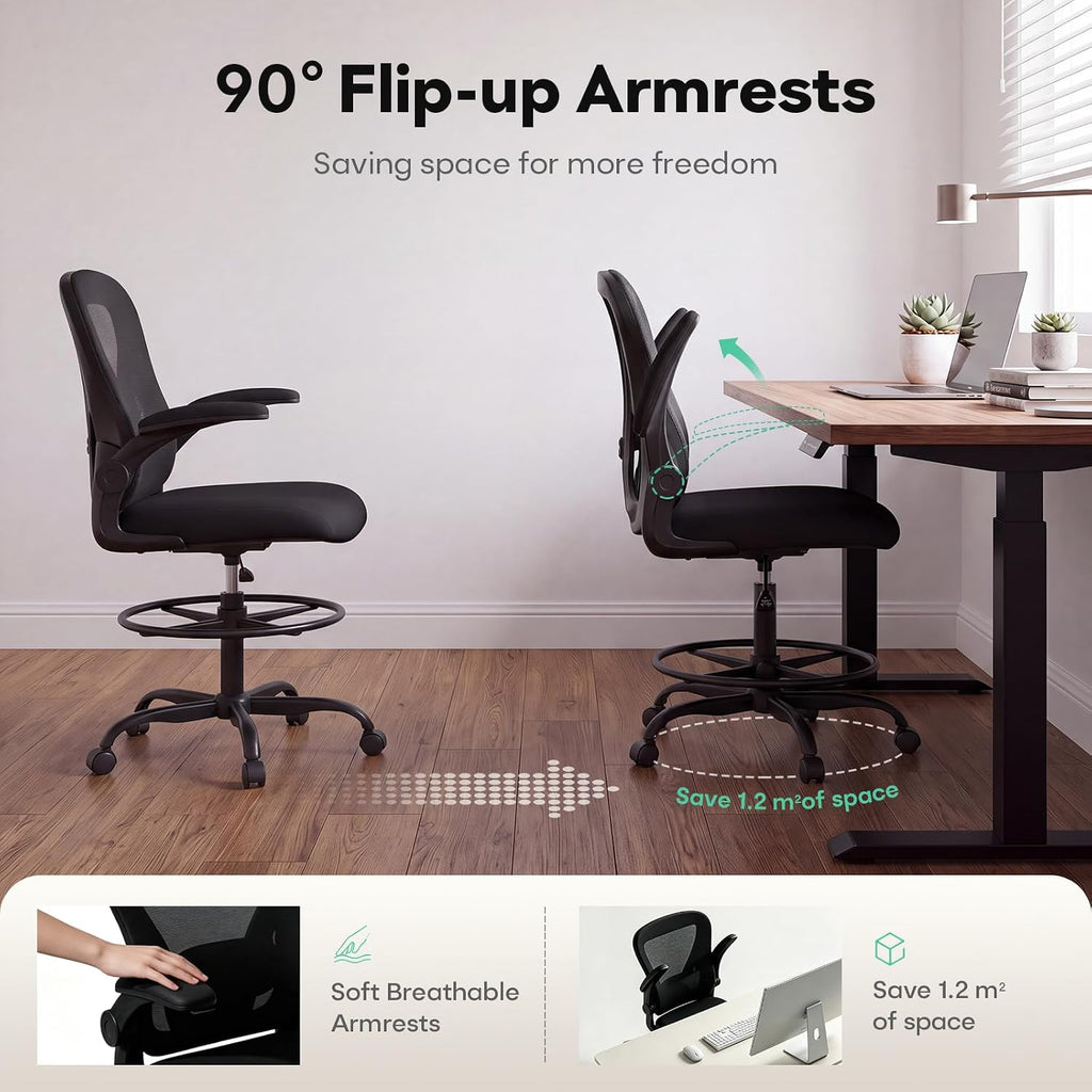 Ergonomic Drafting Chair, Tall Office Chair for Standing Desk