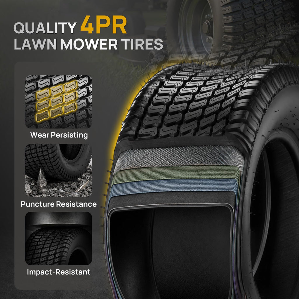 TUFFIOM 20x10.00-8 Lawn Mower Tires 2 Pack, 4PR 20x10x8 Tubeless Lawn Tractor Tires,1190 lbs Capacity Garden Tires, Compatible With Most Lawn & Garden Utility Vehicles