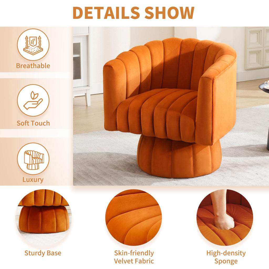 Swivel Accent Barrel Chair Set of 2, Cute Comfy Small Round 360Â° Arm Chair, Velvet Sofa Club Reading Chair for Living Room Bedroom Office Purple