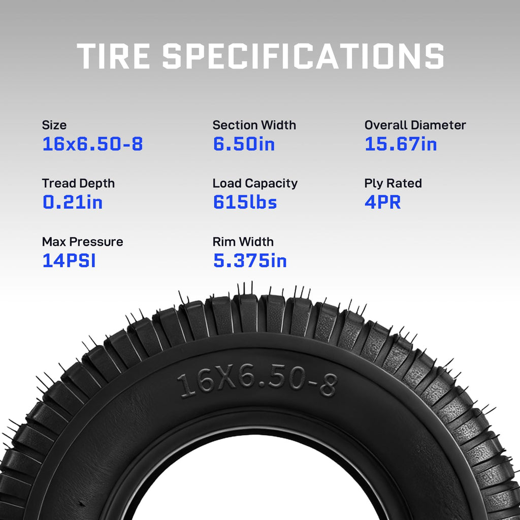 20x8.00-8 Lawn Mower Tire, 4 Ply,Tubeless, 2 Pack