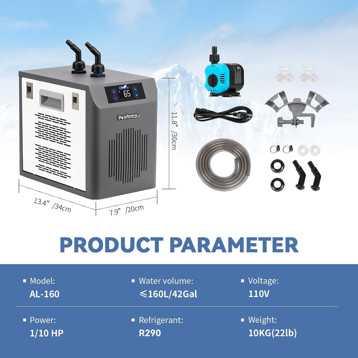 [New Upgrade] Poafamx Aquarium Chiller 42Gal Water Chiller for Fish Tank
