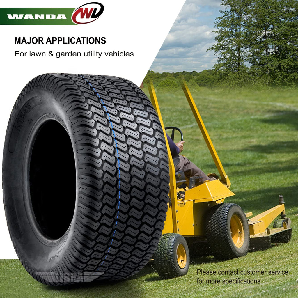 WANDA 4PC Lawn Mower Turf Tires 15x6-6 Front & 20x10-8 Rear 4PR-13016/13040
