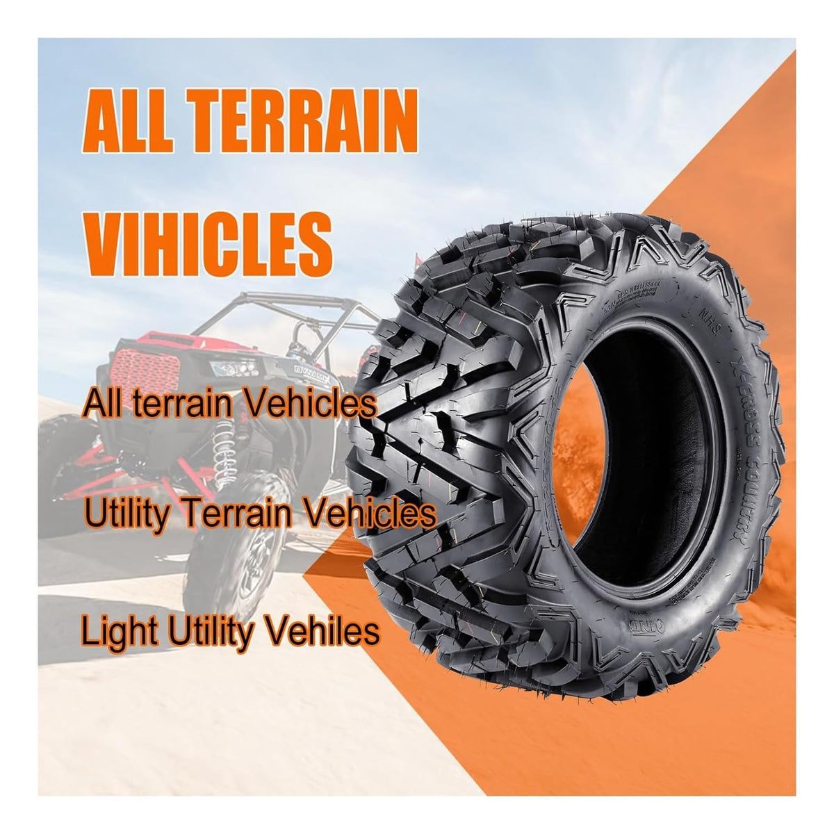 Set of 2-18x9.50-8, 4PR All-Terrain ATV/UTV Tires Tubeless